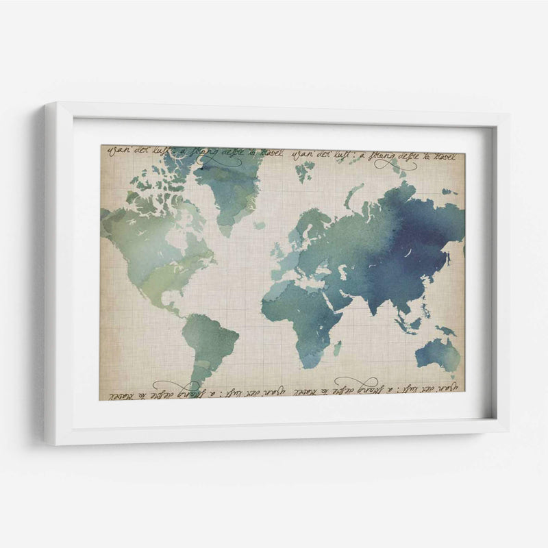 Mapa Del Mundo De La Acuarela - Grace Popp | Cuadro decorativo de Canvas Lab