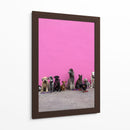 Perritos en la pared rosa | Cuadro decorativo de Canvas Lab