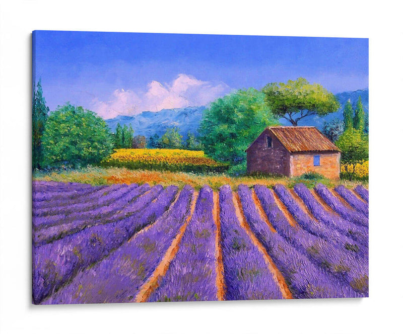 Pintura de campo de lavanda | Cuadro decorativo de Canvas Lab
