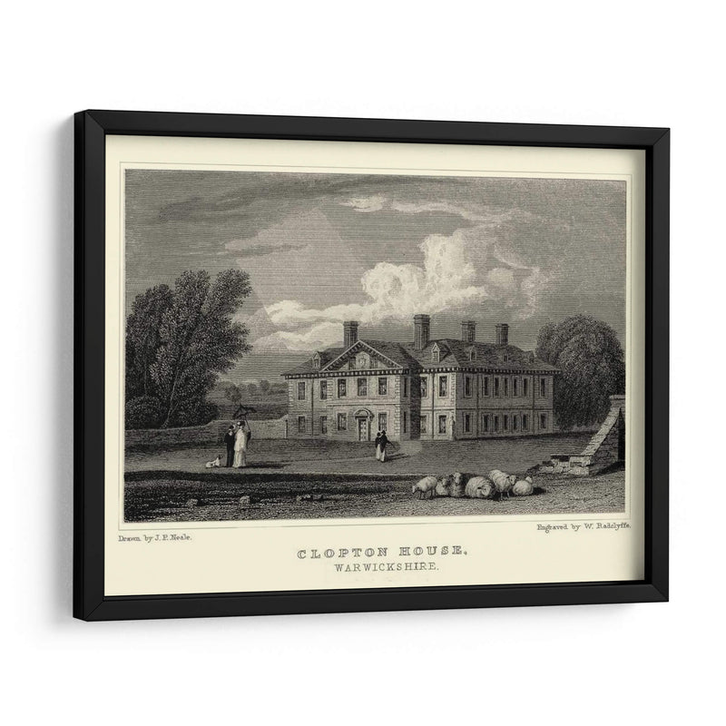 Clopton Hall - J.P. Neale | Cuadro decorativo de Canvas Lab