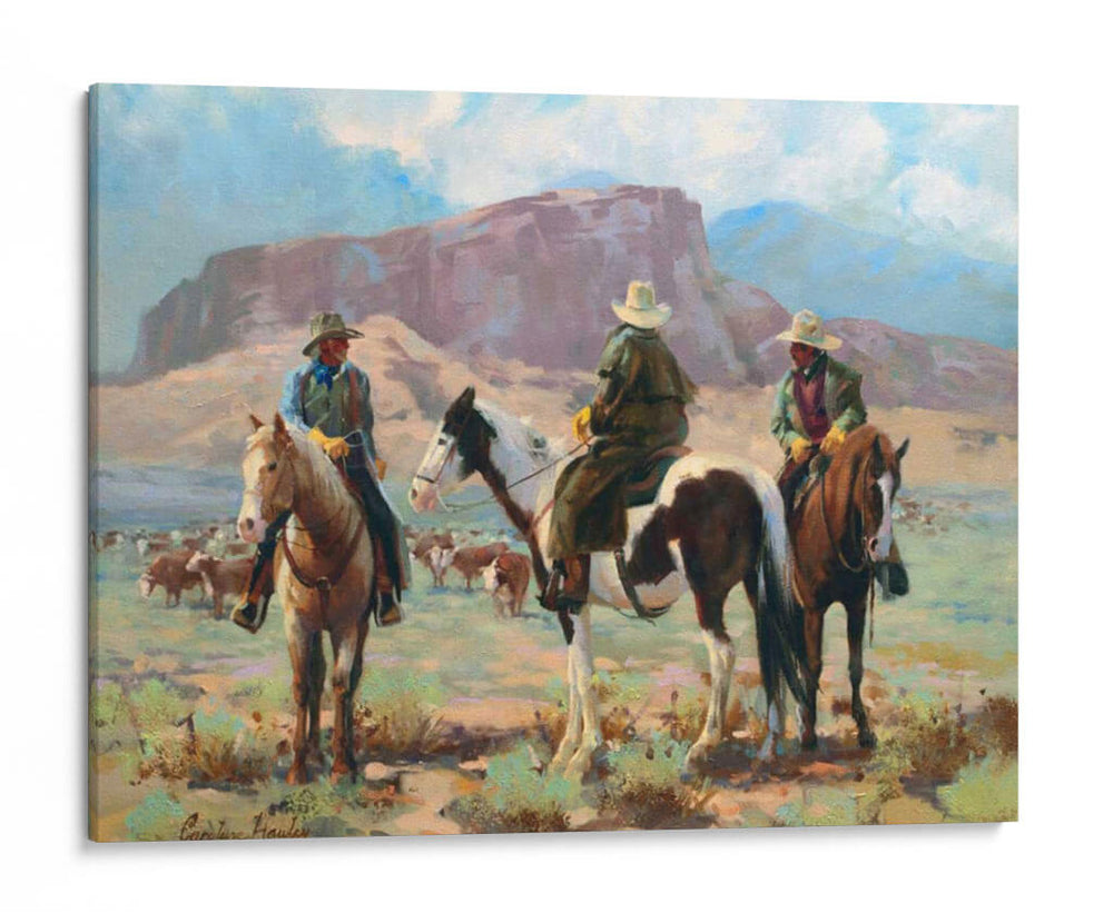 Tres Vaqueros - Carolyne Hawley | Cuadro decorativo de Canvas Lab