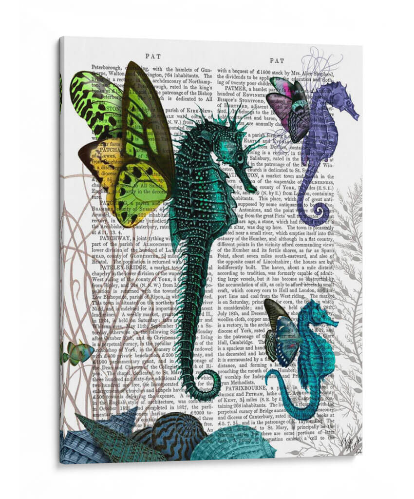 Seahorse Trío Con Alas - Fab Funky | Cuadro decorativo de Canvas Lab