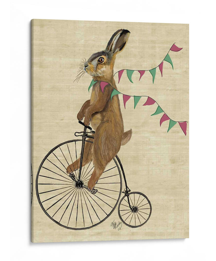 Conejo En Penny Farthing - Fab Funky | Cuadro decorativo de Canvas Lab