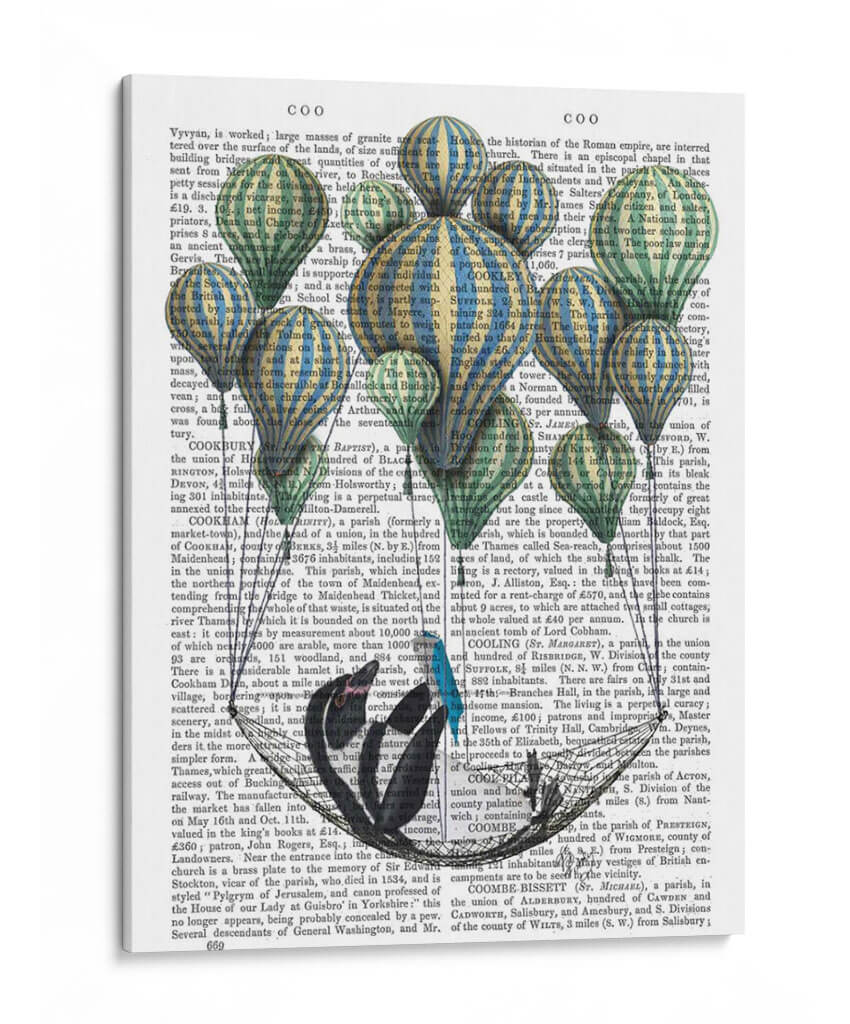 Pingüino En Hamaca Globo - Fab Funky | Cuadro decorativo de Canvas Lab