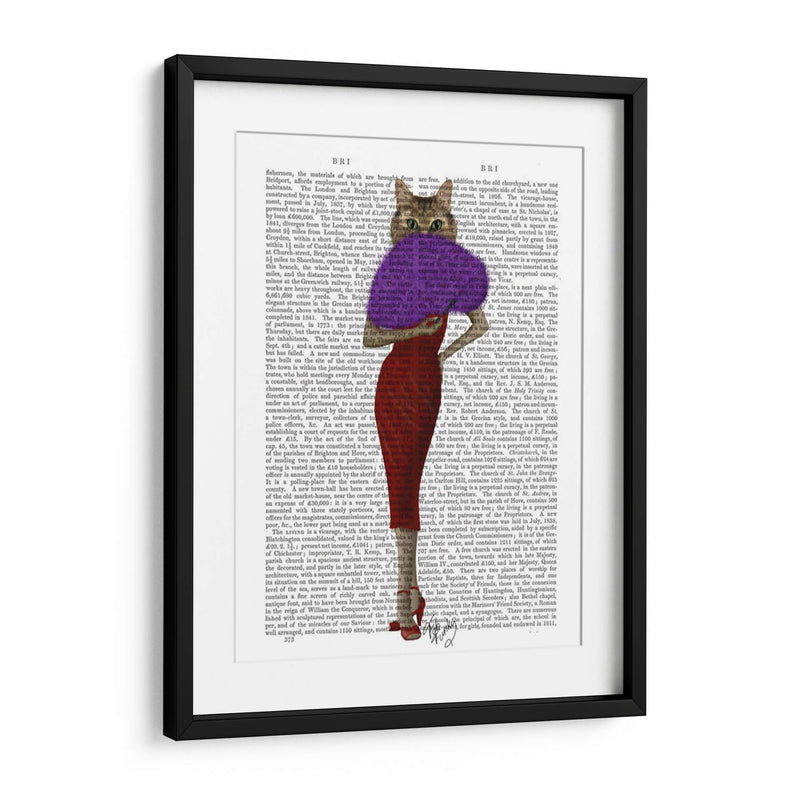 Gato En Vestido Rojo - Fab Funky | Cuadro decorativo de Canvas Lab