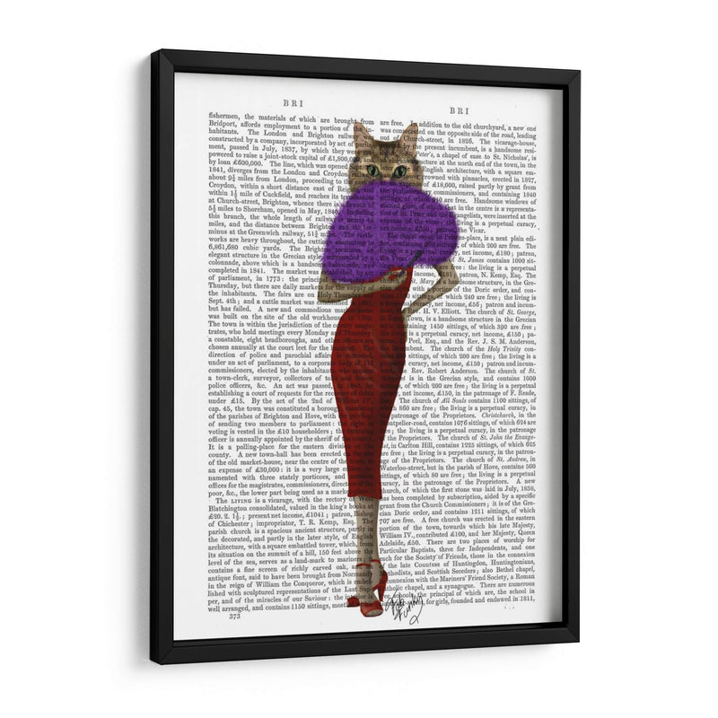 Gato En Vestido Rojo - Fab Funky | Cuadro decorativo de Canvas Lab