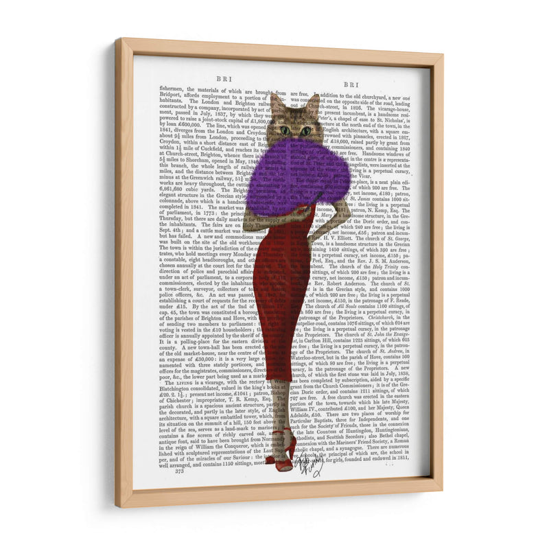 Gato En Vestido Rojo - Fab Funky | Cuadro decorativo de Canvas Lab