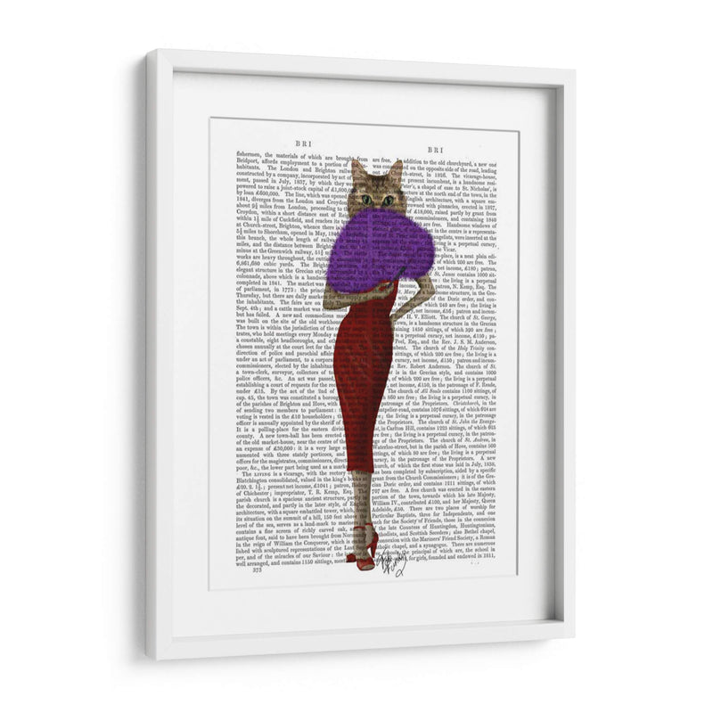 Gato En Vestido Rojo - Fab Funky | Cuadro decorativo de Canvas Lab