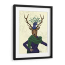 Ciervos Y Fascinador - Fab Funky | Cuadro decorativo de Canvas Lab