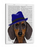 Dachshund Con Trilby Azul - Fab Funky | Cuadro decorativo de Canvas Lab