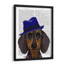 Dachshund Con Trilby Azul - Fab Funky | Cuadro decorativo de Canvas Lab