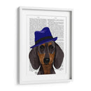 Dachshund Con Trilby Azul - Fab Funky | Cuadro decorativo de Canvas Lab