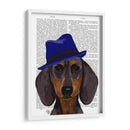 Dachshund Con Trilby Azul - Fab Funky | Cuadro decorativo de Canvas Lab