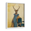 Ciervo En Vestido Azul - Fab Funky | Cuadro decorativo de Canvas Lab