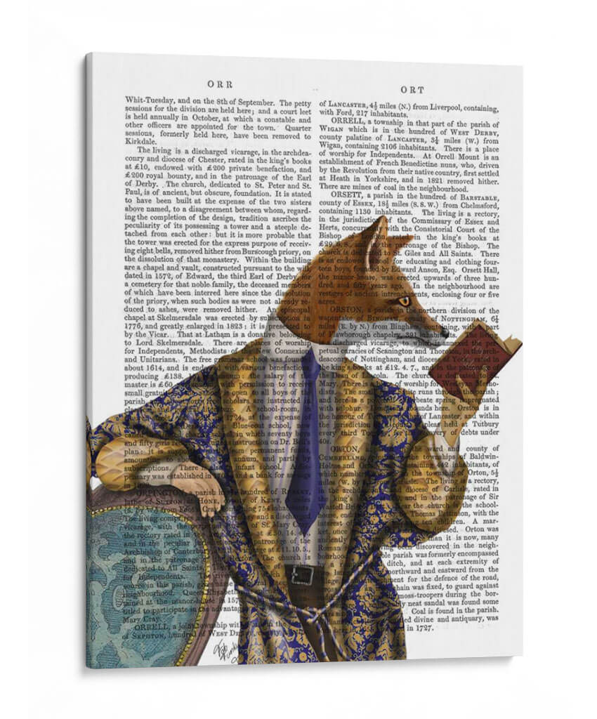 Lector De Libros Zorro - Fab Funky | Cuadro decorativo de Canvas Lab