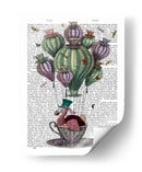 Dodo En Taza De Té Con Libélulas - Fab Funky | Cuadro decorativo de Canvas Lab
