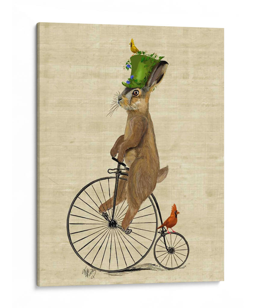 March Hare En Penny Farthing - Fab Funky | Cuadro decorativo de Canvas Lab