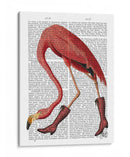 Flamenco En Botas Rosadas - Fab Funky | Cuadro decorativo de Canvas Lab