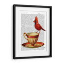 Taza De Té Y Cardenal Rojo - Fab Funky | Cuadro decorativo de Canvas Lab