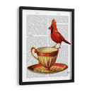 Taza De Té Y Cardenal Rojo - Fab Funky | Cuadro decorativo de Canvas Lab