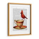 Taza De Té Y Cardenal Rojo - Fab Funky | Cuadro decorativo de Canvas Lab