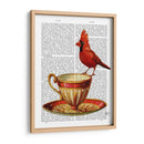 Taza De Té Y Cardenal Rojo - Fab Funky | Cuadro decorativo de Canvas Lab