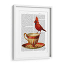 Taza De Té Y Cardenal Rojo - Fab Funky | Cuadro decorativo de Canvas Lab