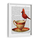 Taza De Té Y Cardenal Rojo - Fab Funky | Cuadro decorativo de Canvas Lab