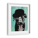 Black Labrador En Bowler Hat - Fab Funky | Cuadro decorativo de Canvas Lab