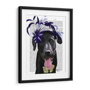 Labrador Negro Con Fascinador Azul. - Fab Funky | Cuadro decorativo de Canvas Lab