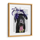 Labrador Negro Con Fascinador Azul. - Fab Funky | Cuadro decorativo de Canvas Lab