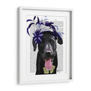 Labrador Negro Con Fascinador Azul. - Fab Funky | Cuadro decorativo de Canvas Lab