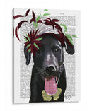 Labrador Negro Con Fascinador Verde - Fab Funky | Cuadro decorativo de Canvas Lab