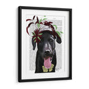 Labrador Negro Con Fascinador Verde - Fab Funky | Cuadro decorativo de Canvas Lab