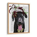 Labrador Negro Con Fascinador Verde - Fab Funky | Cuadro decorativo de Canvas Lab