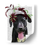 Labrador Negro Con Fascinador Verde - Fab Funky | Cuadro decorativo de Canvas Lab