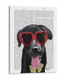 Labrador Negro Con Gafas De Sol Del Corazón - Fab Funky | Cuadro decorativo de Canvas Lab