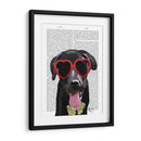 Labrador Negro Con Gafas De Sol Del Corazón - Fab Funky | Cuadro decorativo de Canvas Lab