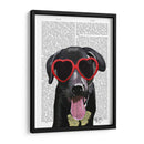 Labrador Negro Con Gafas De Sol Del Corazón - Fab Funky | Cuadro decorativo de Canvas Lab