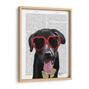 Labrador Negro Con Gafas De Sol Del Corazón - Fab Funky | Cuadro decorativo de Canvas Lab