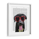 Labrador Negro Con Gafas De Sol Del Corazón - Fab Funky | Cuadro decorativo de Canvas Lab