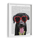Labrador Negro Con Gafas De Sol Del Corazón - Fab Funky | Cuadro decorativo de Canvas Lab