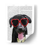 Labrador Negro Con Gafas De Sol Del Corazón - Fab Funky | Cuadro decorativo de Canvas Lab