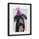 Labrador Negro Con Sombrero De Fiesta - Fab Funky | Cuadro decorativo de Canvas Lab