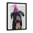 Labrador Negro Con Sombrero De Fiesta - Fab Funky | Cuadro decorativo de Canvas Lab