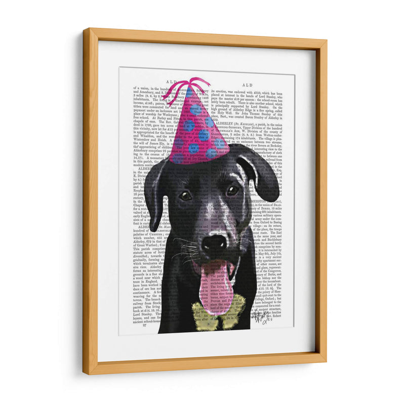 Labrador Negro Con Sombrero De Fiesta - Fab Funky | Cuadro decorativo de Canvas Lab