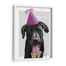 Labrador Negro Con Sombrero De Fiesta - Fab Funky | Cuadro decorativo de Canvas Lab