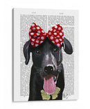 Labrador Negro Con Lazo Rojo En La Cabeza - Fab Funky | Cuadro decorativo de Canvas Lab