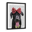 Labrador Negro Con Lazo Rojo En La Cabeza - Fab Funky | Cuadro decorativo de Canvas Lab