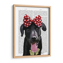 Labrador Negro Con Lazo Rojo En La Cabeza - Fab Funky | Cuadro decorativo de Canvas Lab